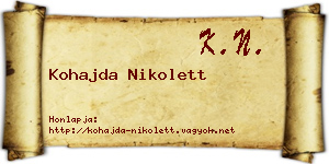 Kohajda Nikolett névjegykártya